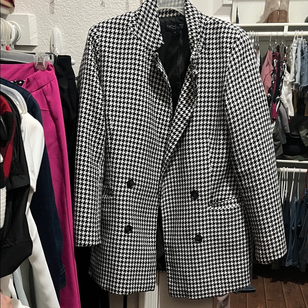Rachel Zoe Monochrome Houndstooth Jacket